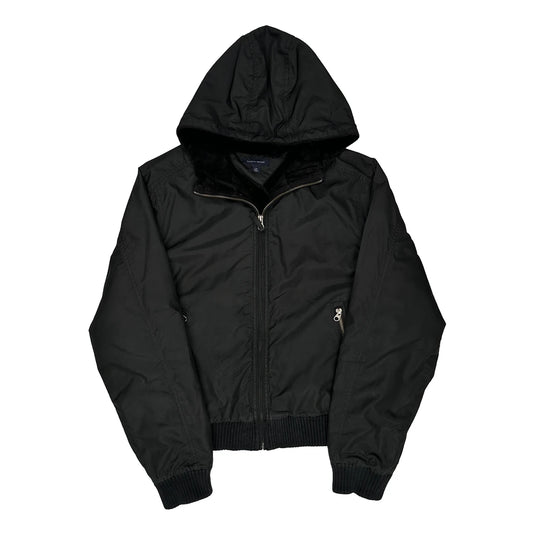 Vintage Tommy Hilfiger Bomber Jacket - Large Black Polyester