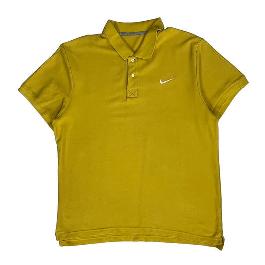 Vintage Nike Polo Shirt - No Size Yellow Cotton