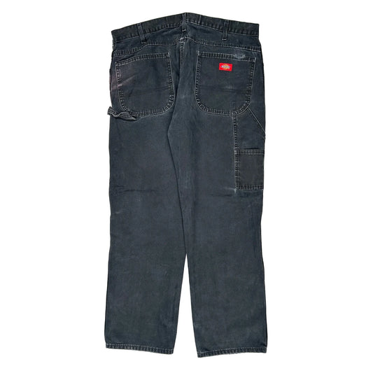 Dickies Carpenter Trousers - 36W 30L Black Cotton