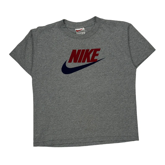 Vintage Nike Graphic T-Shirt - Large Grey Cotton