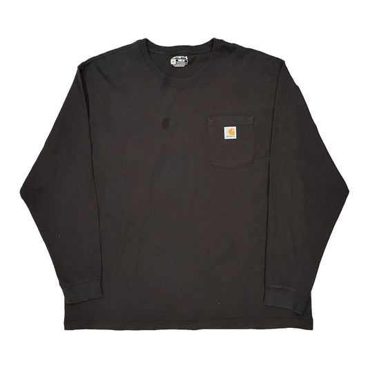 Carhartt Long Sleeve T-Shirt - 2XL Black Cotton