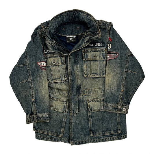 Age 7 Rocawear Denim Jacket - Large Dark Wash Cotton