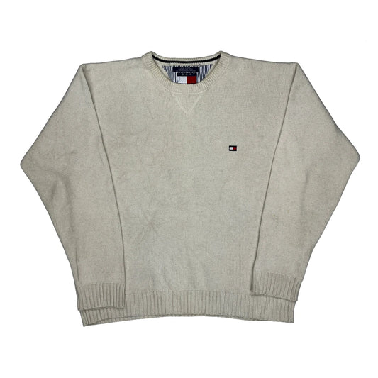 Vintage Tommy Hilfiger Jumper - XL Cream Cotton
