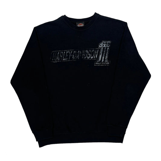 Harley Davidson Graphic Sweatshirt - Medium Black Cotton