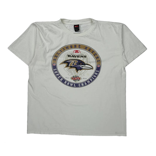 Baltimore Ravens Nike Nfl T-Shirt - Large White Cotton