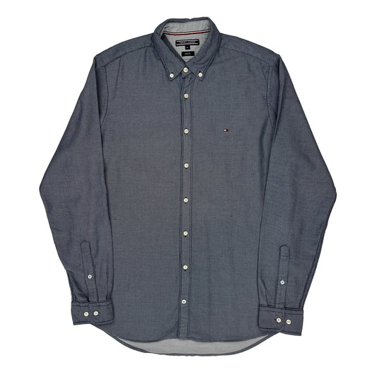 Vintage Tommy Hilfiger Slim Fit Shirt - XL Grey Cotton