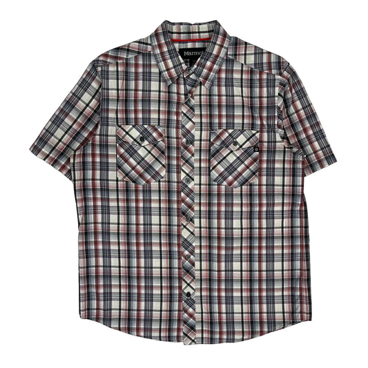 Marmot Checked Short Sleeve Shirt - Large Multicoloured Cotton