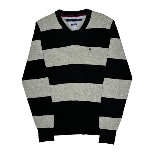 Tommy Hilfiger Striped Jumper - Medium Black Cotton