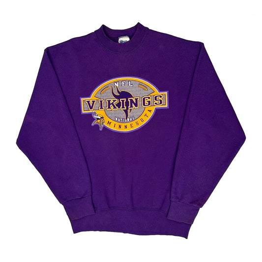 Vintage Made In USA, Minnesota Vikings Pro Player Nfl Sweatshirt - Large Purple Cotton Blend