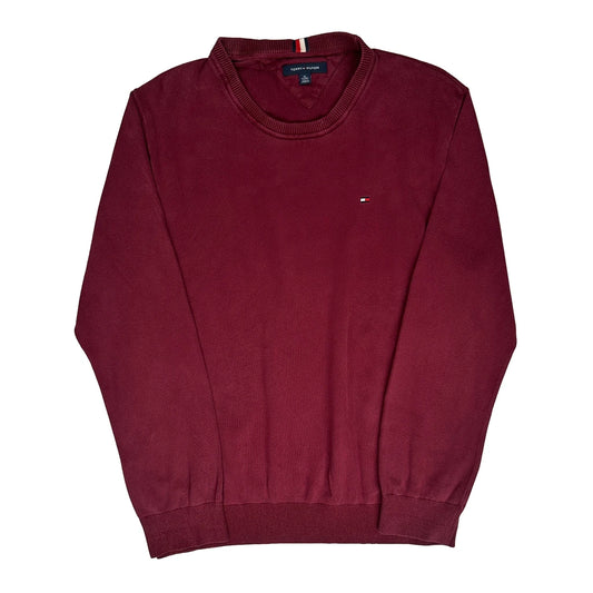 Tommy Hilfiger Jumper - XL Burgundy Cotton