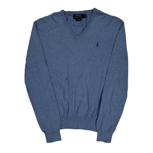 Vintage Polo By Ralph Lauren Jumper - Medium Blue Cotton