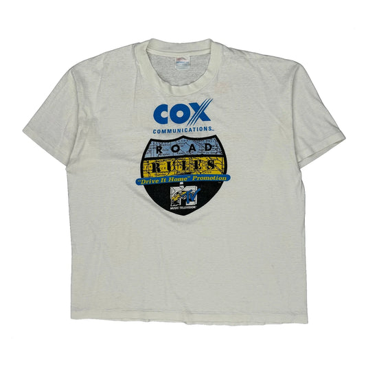 Vintage Mtv Hanes Graphic T-Shirt - XL White Cotton Blend