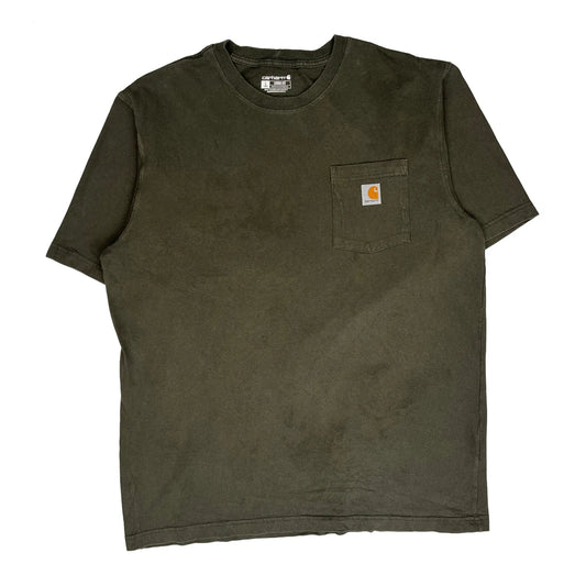Carhartt Tall T-Shirt - Large Green Cotton