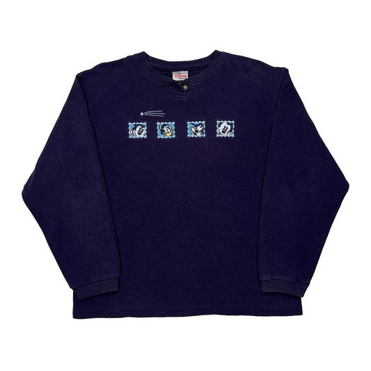 Disney Characters Disney Cartoon Sweatshirt - Medium Navy Cotton