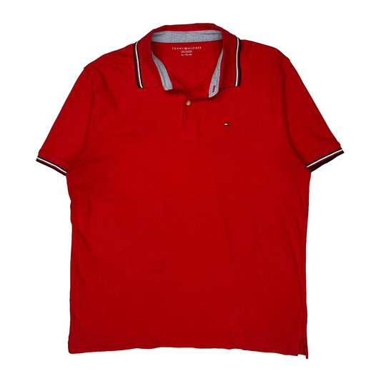 Tommy Hilfiger Polo Shirt - XL Red Cotton