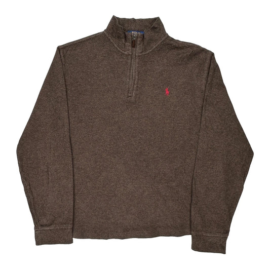 Polo By Ralph Lauren 1/4 Zip - Medium Brown Cotton