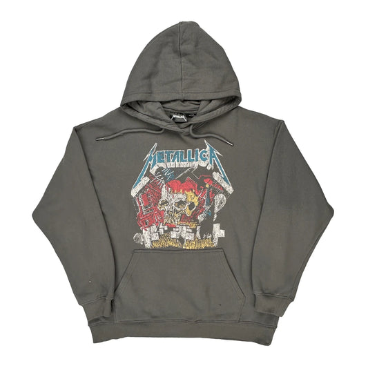 Metallica Band Hoodie - Large Grey Cotton