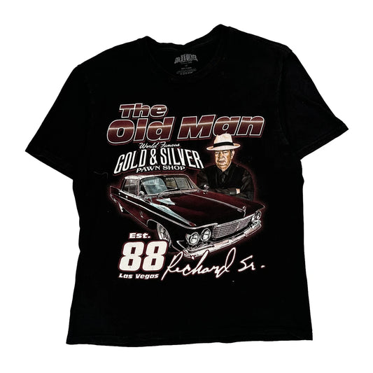 Richard Sr. Gold & Silver Graphic T-Shirt - Medium Black Cotton