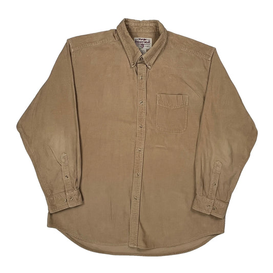 Vintage Wrangler Cord Shirt - XL Beige Cotton