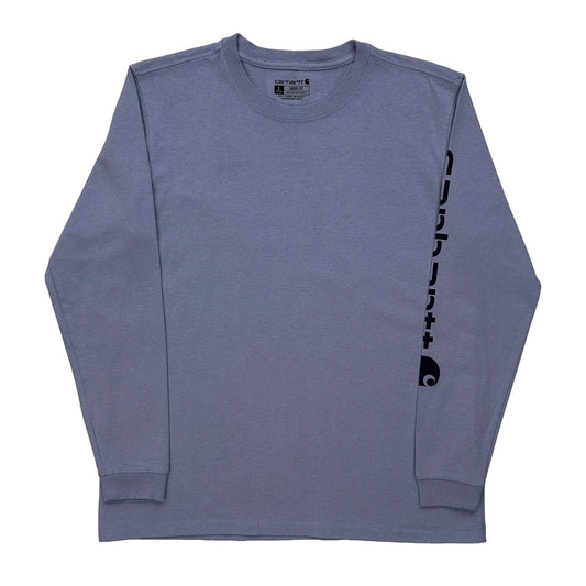 Carhartt Long Sleeve T-Shirt - Large Purple Cotton