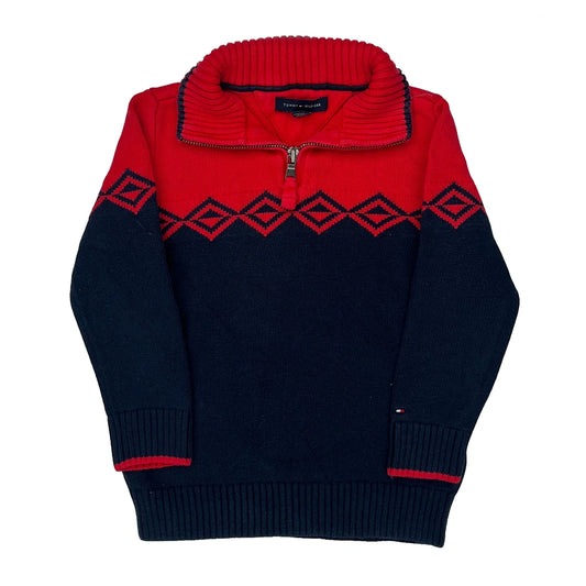 Age 4-5 Tommy Hilfiger 1/4 Zip - XS Navy Cotton
