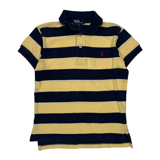 Vintage Age 6 Polo By Ralph Lauren Striped Polo Shirt - Small Navy Cotton