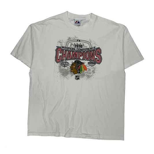 Western Conference Champions 2010 Majestic Graphic T-Shirt - 2XL White Cotton