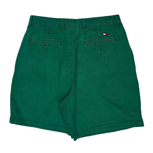Tommy Hilfiger Pleated Chino Shorts - 31W 8L Green Cotton