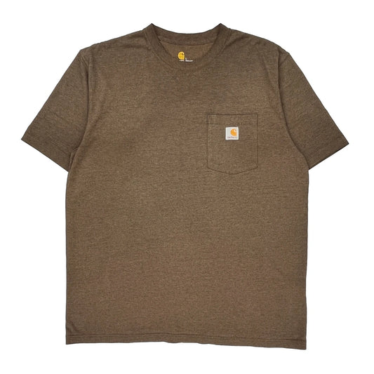 Carhartt T-Shirt - Large Brown Cotton