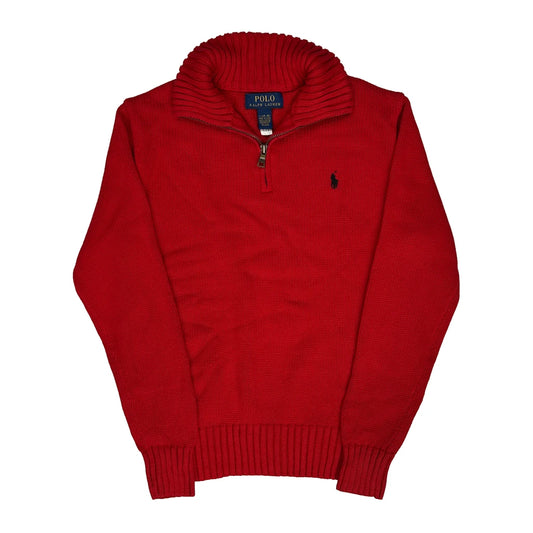 Age 10-12 Polo By Ralph Lauren 1/4 Zip - Large Red Cotton