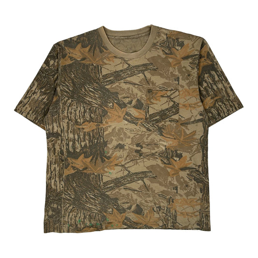 Vintage Unbranded Camo T-Shirt - Large Green Cotton