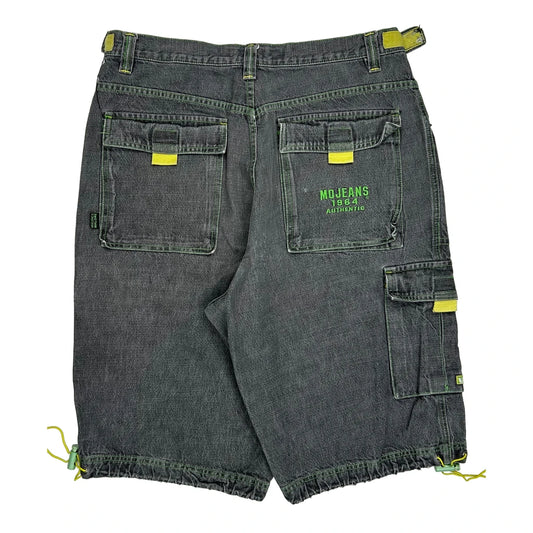 Mo Jeans Baggy Cargo Shorts - 36W 12L Grey Cotton