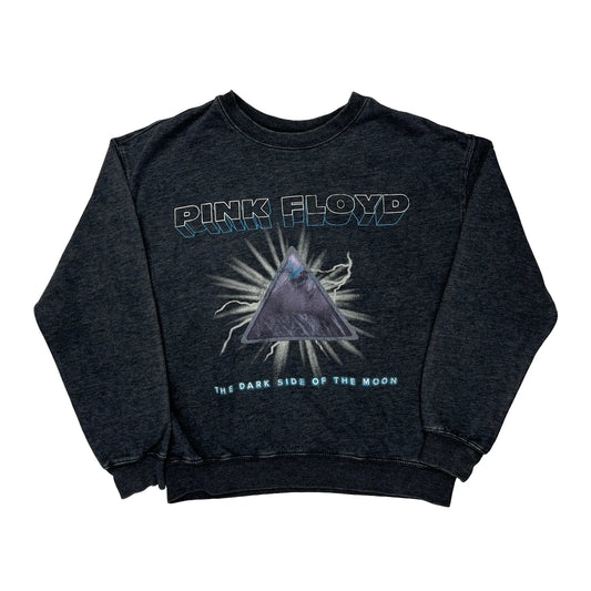 The Dark Side Of The Moon Pink Floyd Band Sweatshirt - Medium Grey Cotton Blend