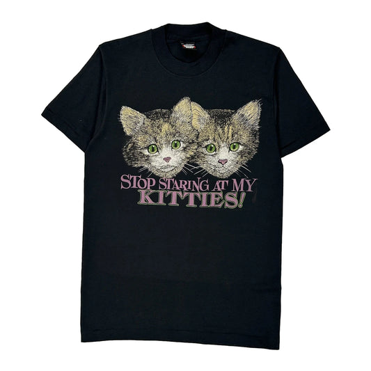 Screen Stars Graphic T-Shirt - Medium Black Cotton Blend