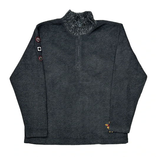 Vintage Disney 1/4 Zip - Medium Grey Polyester