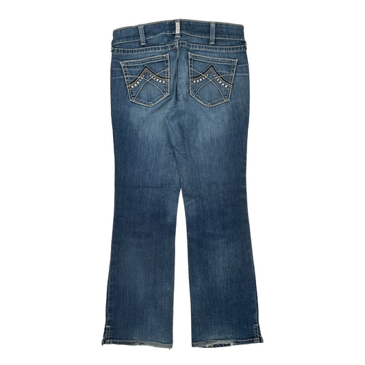 Ariat Studded Jeans - 34W UK 12 Blue Cotton