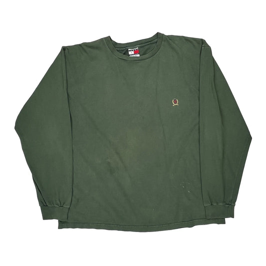 Tommy Hilfiger Long Sleeve T-Shirt - 2XL Green Cotton