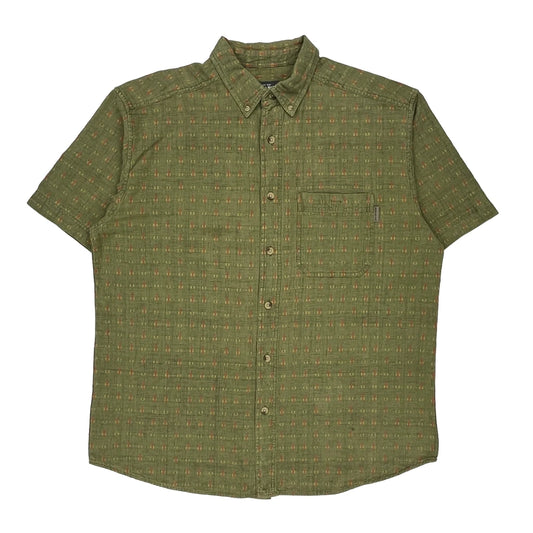 Woolrich Checked Short Sleeve Shirt - Large Green Cotton
