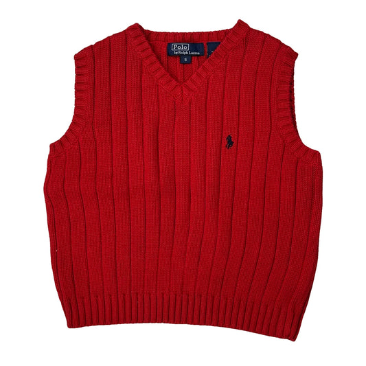 Vintage Age 5 Polo By Ralph Lauren Sweater Vest - Small Red Cotton