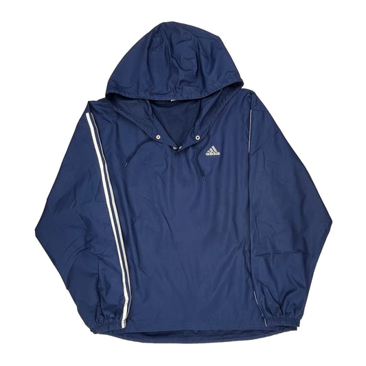 Three Stripes Adidas Jacket - 2XL Blue Polyester