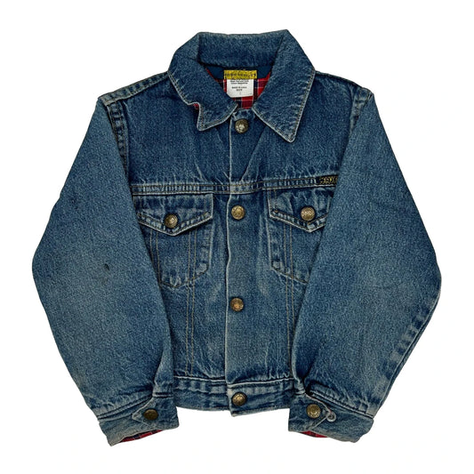 Age 5 Oshkosh Checked Denim Jacket - XS Blue Denim