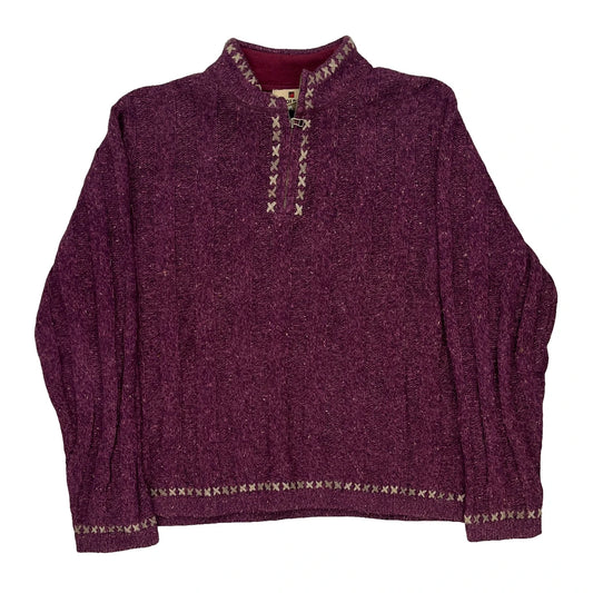 Woolrich 1/4 Zip - Medium Purple Wool Blend