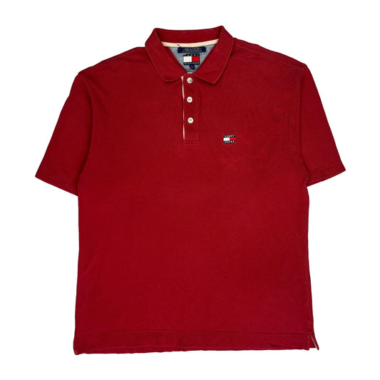Tommy Hilfiger Polo Shirt - XL Red Cotton