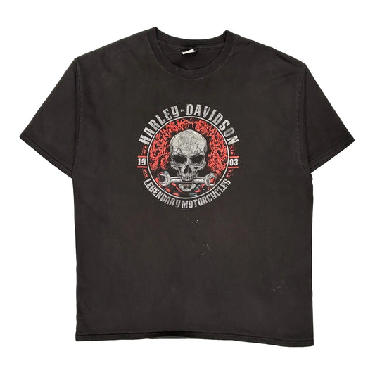 Las Vegas Nevada Harley Davidson Graphic T-Shirt - 2XL Black Cotton