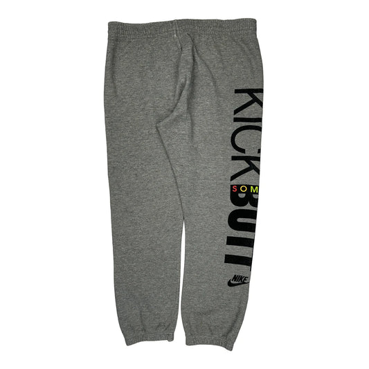 Kick Butt Nike Joggers - Large Grey Cotton