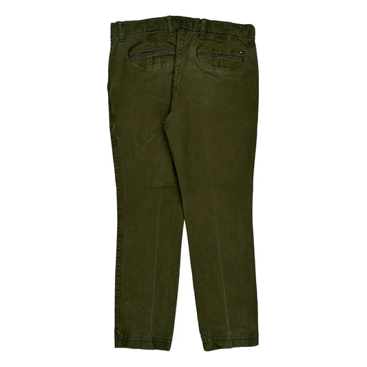Tommy Hilfiger Slim Fit Chinos - 32W 28L Green Cotton