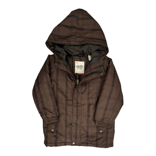 Age 4 Timberland Striped Parka - Small Brown Polyester