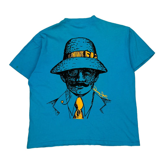 1997 Rat Ride Panama Jack Single Stitch T-Shirt - Large Blue Cotton