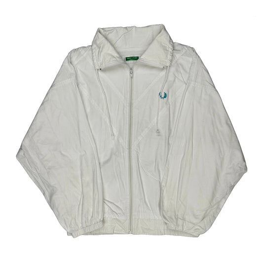 Vintage Fred Perry Classic Tennis Windbreaker - Large White Cotton