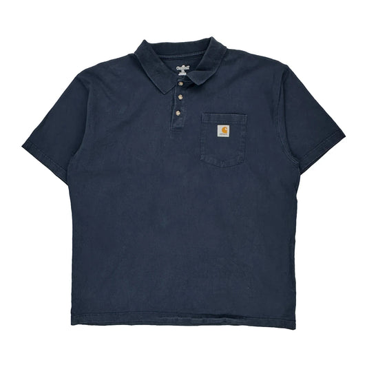 Carhartt Polo Shirt - XL Blue Cotton